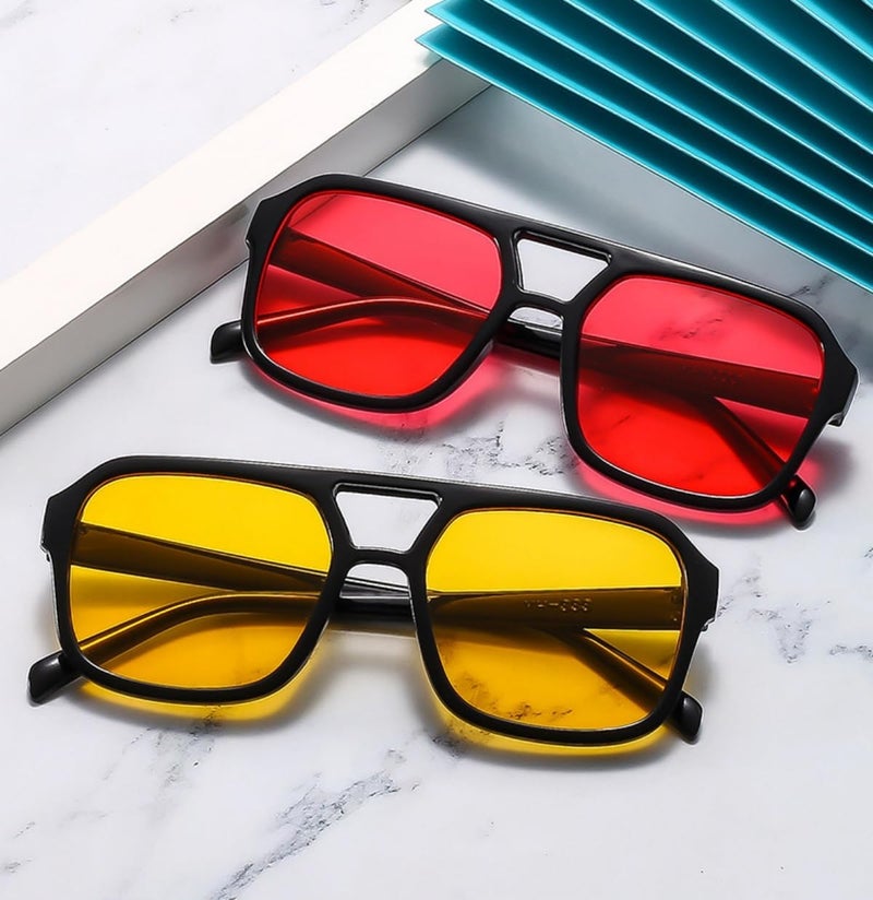 IKUVNA Retro 70s Square Aviator Sunglasses Women Men Vintage Rectangle Sunglasses Flat Frame Trendy Shades - Image 5